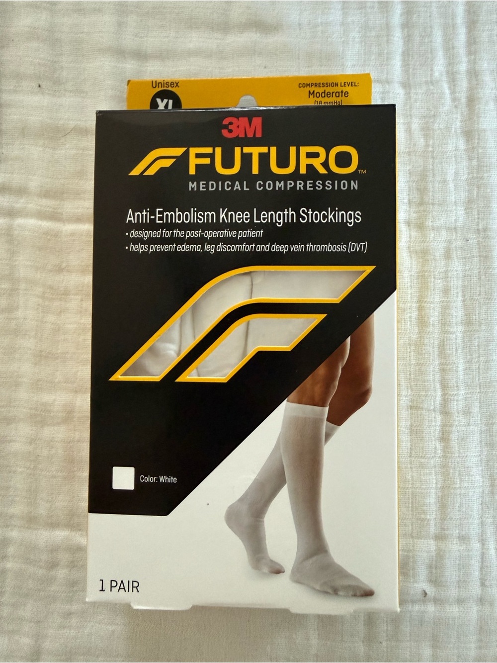 NIB 3M FUTURO Anti-Embolism Stockings Knee Length Moderate 18mm/Hg Size XL